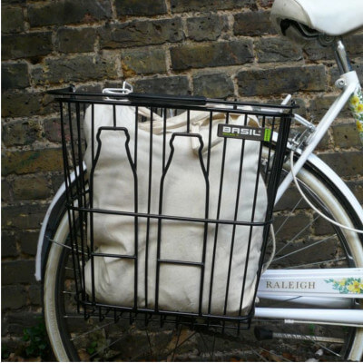 Panier de Vélo de ville Porte-bagage Noir Acier Emplettes